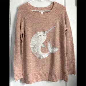Petite Updated Coll Graphic Tunic Sweater size medium petite